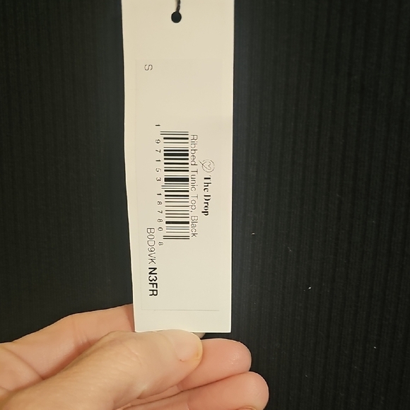 The Drop Black Ribbed Knit Tunic Top - Picture 2 of 10